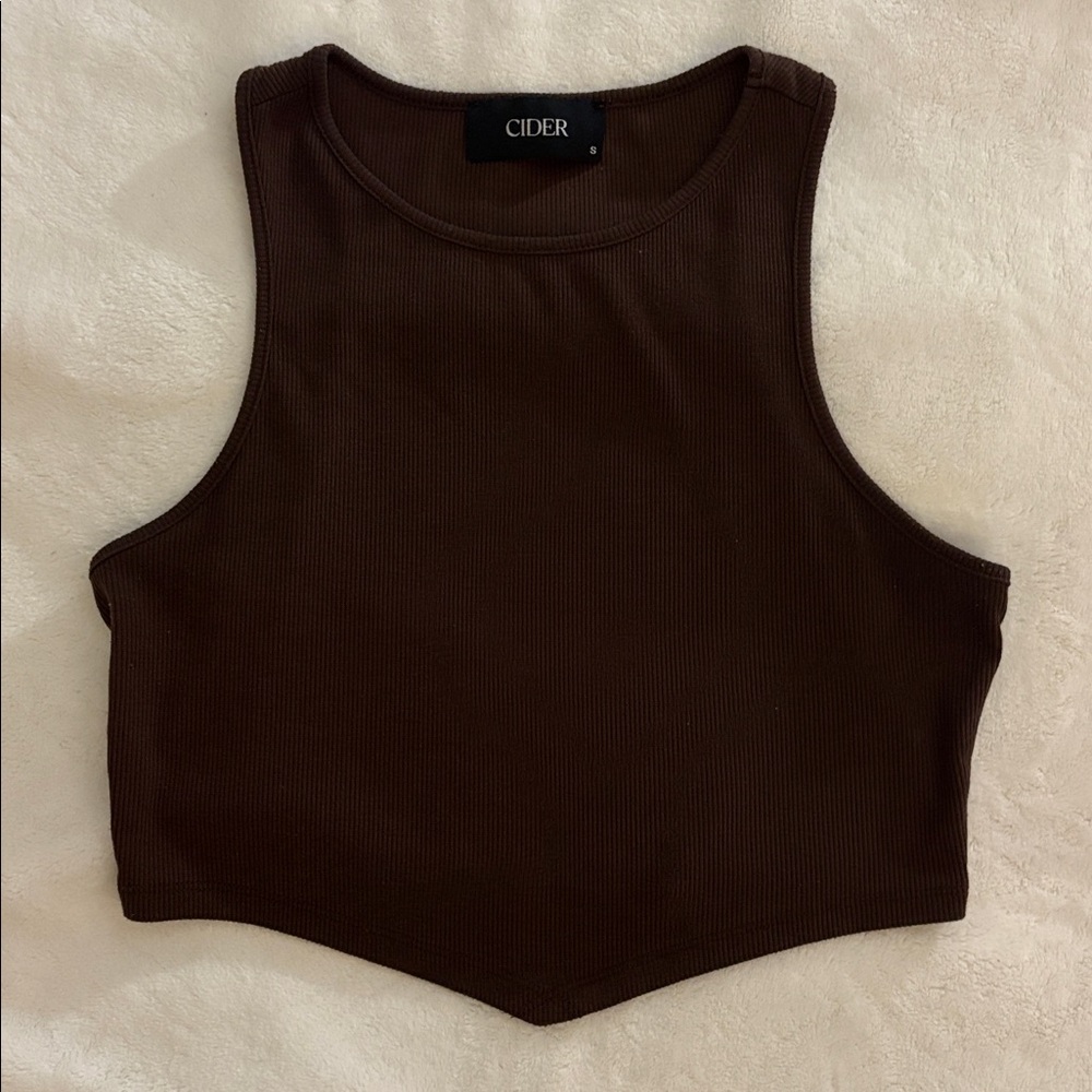 Cider Chocolate Sleeveless Crop Top